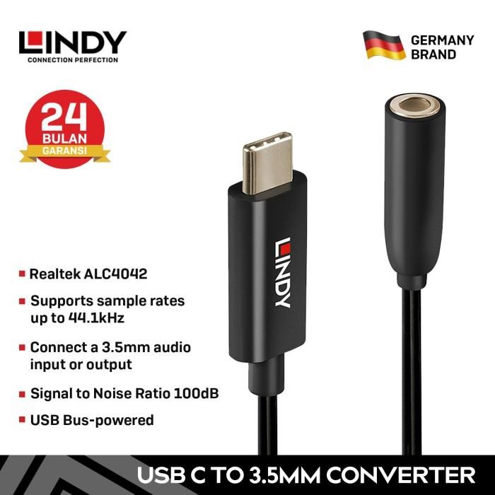 9rpp- Lindy Usb Type C To Aux 3.5Mm Hifi Dac Active Audio Converter