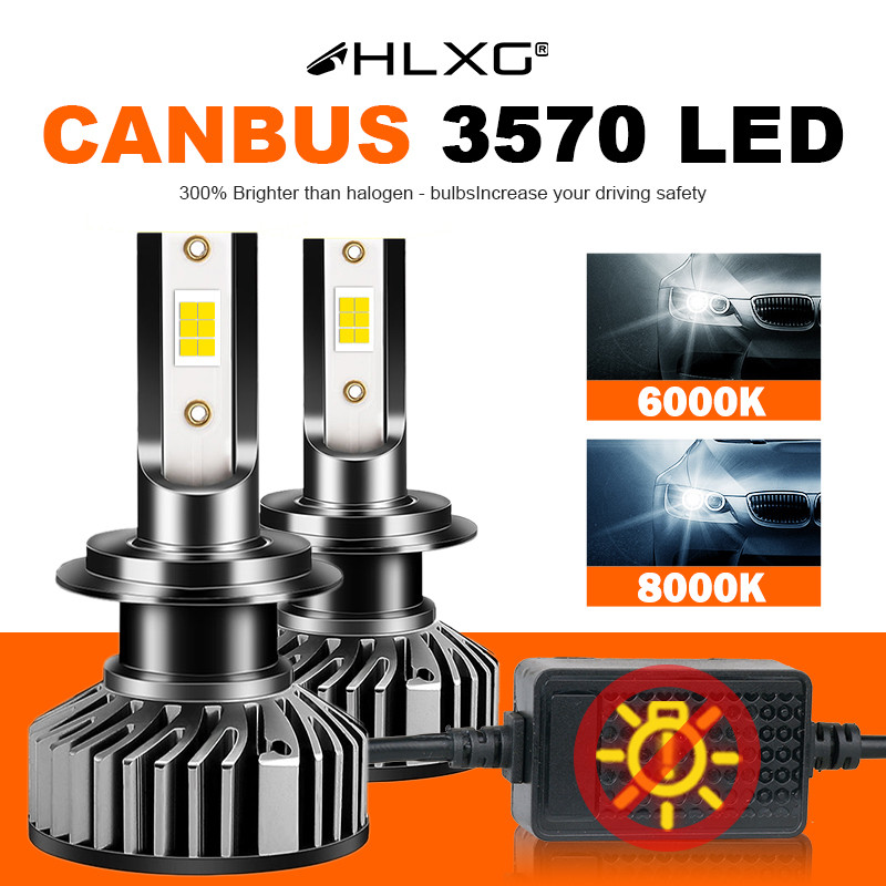 HLXG h7 led CANBUS H4 12V H11 H1 3570 Bulb 20000LM Fog Light Car