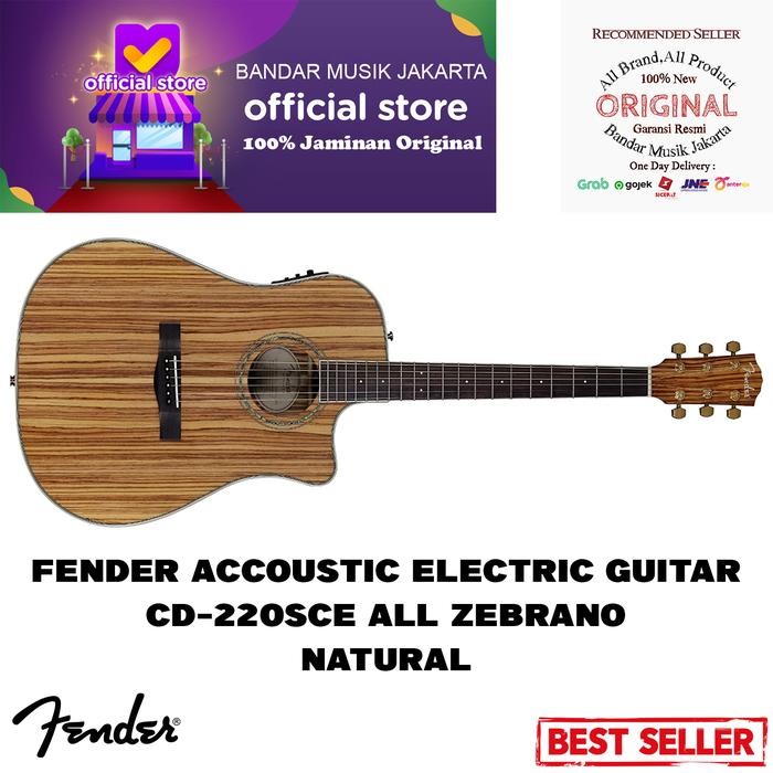 FENDER CD-220SCE ALL ZEBRANO, NATURAL ACCOUSTIC ELECTRIC GUITAR