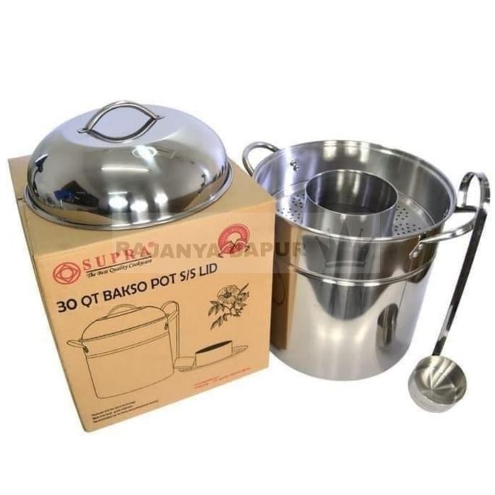 HariPromo- Panci Bakso Supra Stainless Steel 30Qt - Dandang Bakso Supra