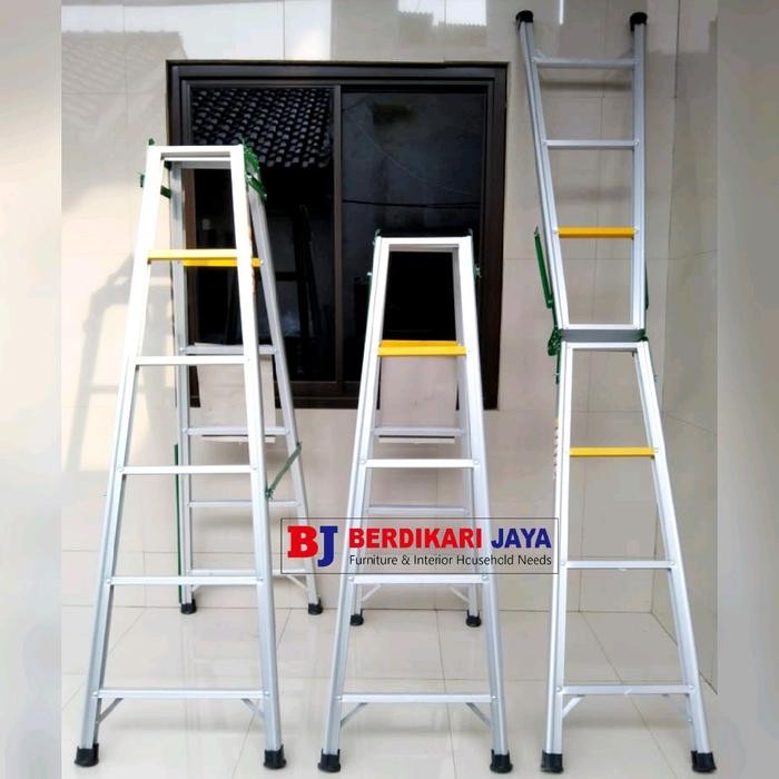 Tangga Lipat Aluminium 2 Meter / Tangga 2 Fungsi Kuat Kokoh