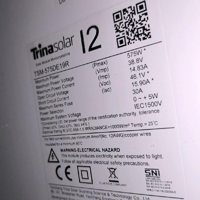 jbh3- Panel Surya Trina Solar 500Wp 550Wp 575Wp 620Wp 665Wp Monocrystaline Perc Half Cell