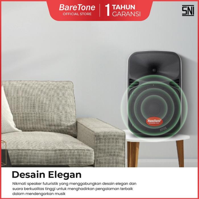 Speaker Portable BareTone MAX08EB Type 8In USB Wireless