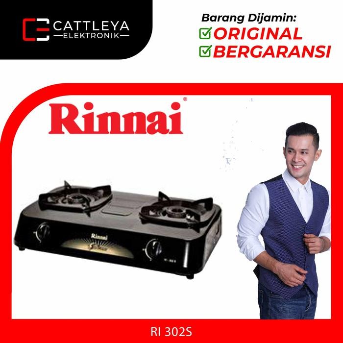 ASLI [EKSKLUSIF AFDHAL YUSMAN] RINNAI KOMPOR RI 302S / RI-302S / RI 302 S / RI302 S (2 TUNGKU)