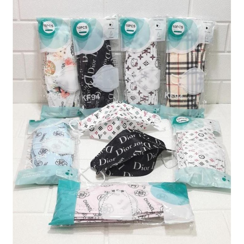 KJB MASKER MOTIF KF94 MASKER DEWASA KF94 10PCS MASKER EARLOOP