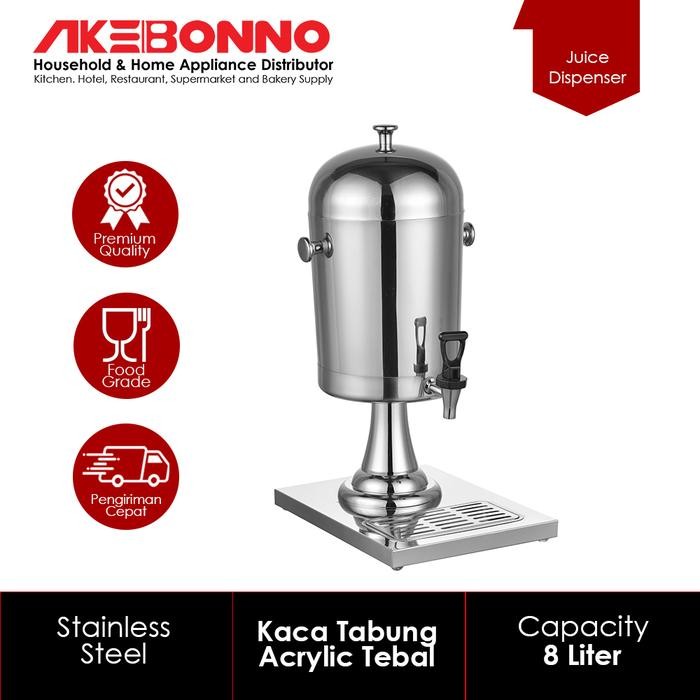 AKEBONNO - Water Tank/Juice Dispenser Single Tank Stainless Steel Akrilik Food Grade 8L BPA FREE