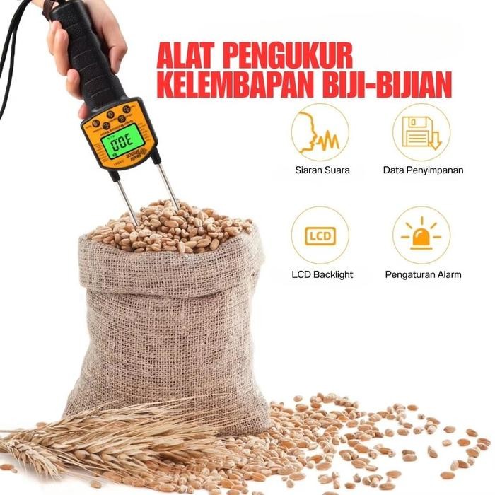 Grain Moisture Meter Alat Pengukur Kadar Air Kelembaban Tester Biji Jagung Beras Padi Digital Ukur