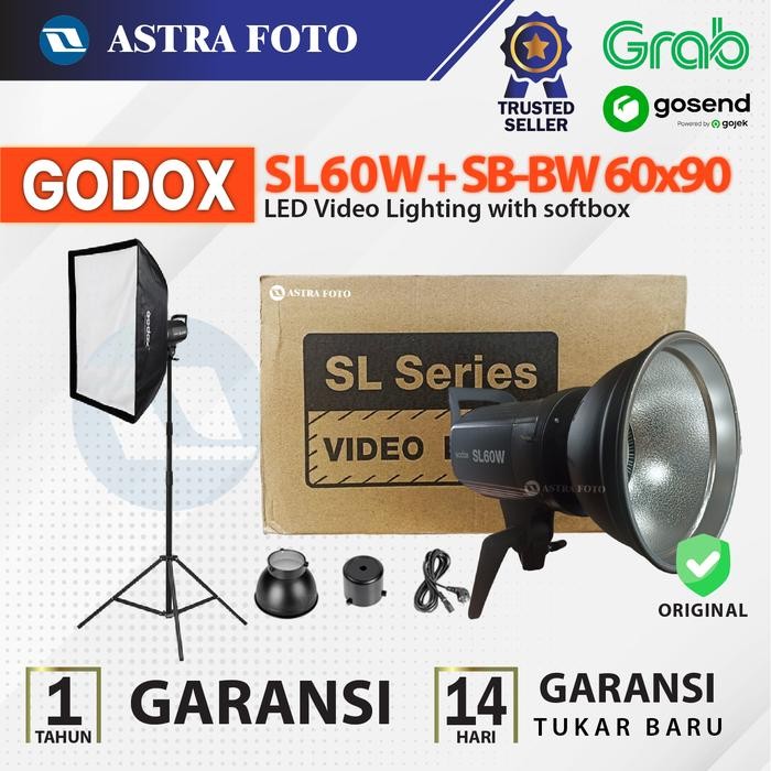 Paket Godox Sl60W + Softbox Sb-Bw 60X90Cm + Lighstand Spirit Eagle 2 Pasti Promo