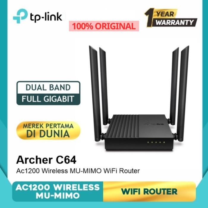 t7kg- Tp-Link Archer C64 Ac1200 Dual-Band Wi-Fi Router Tplink Archer C 64 Smart