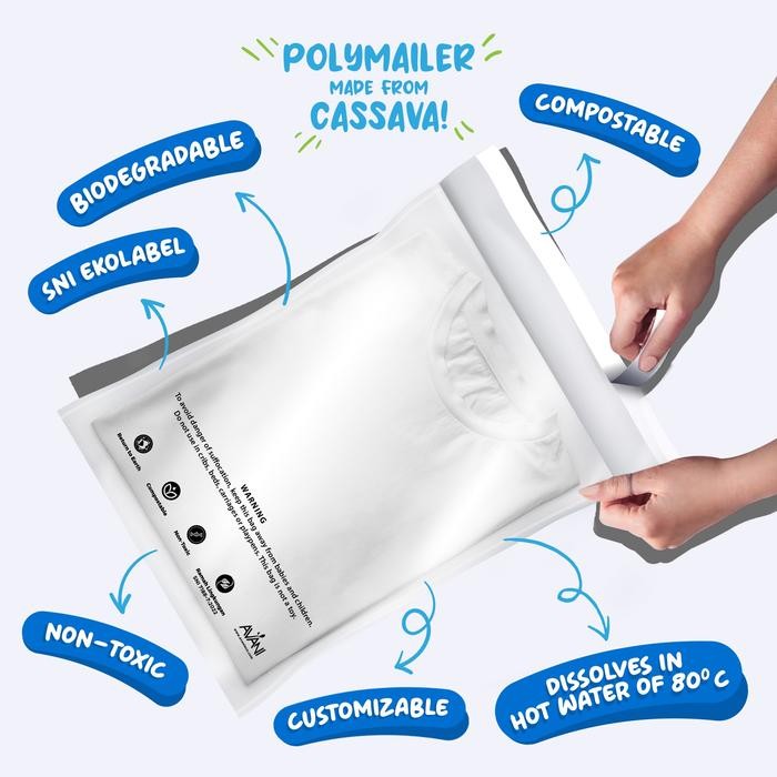 egk6- Polymailer Kantong Singkong Packing Ramah Lingkungan - Cassava Polymailer