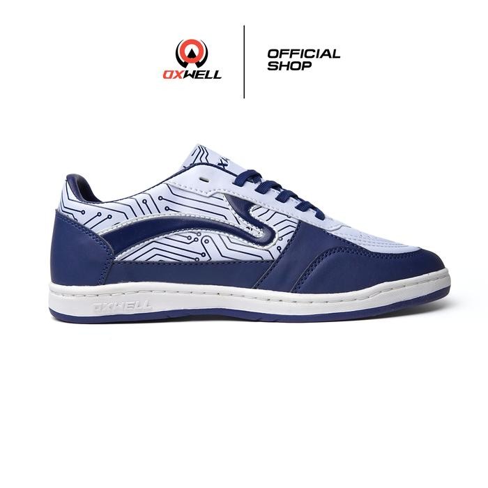 Brodo Sports - - Sepatu Futsal Pria Dewasa Stylish Lokal Brand Berkualitas Putih Navy