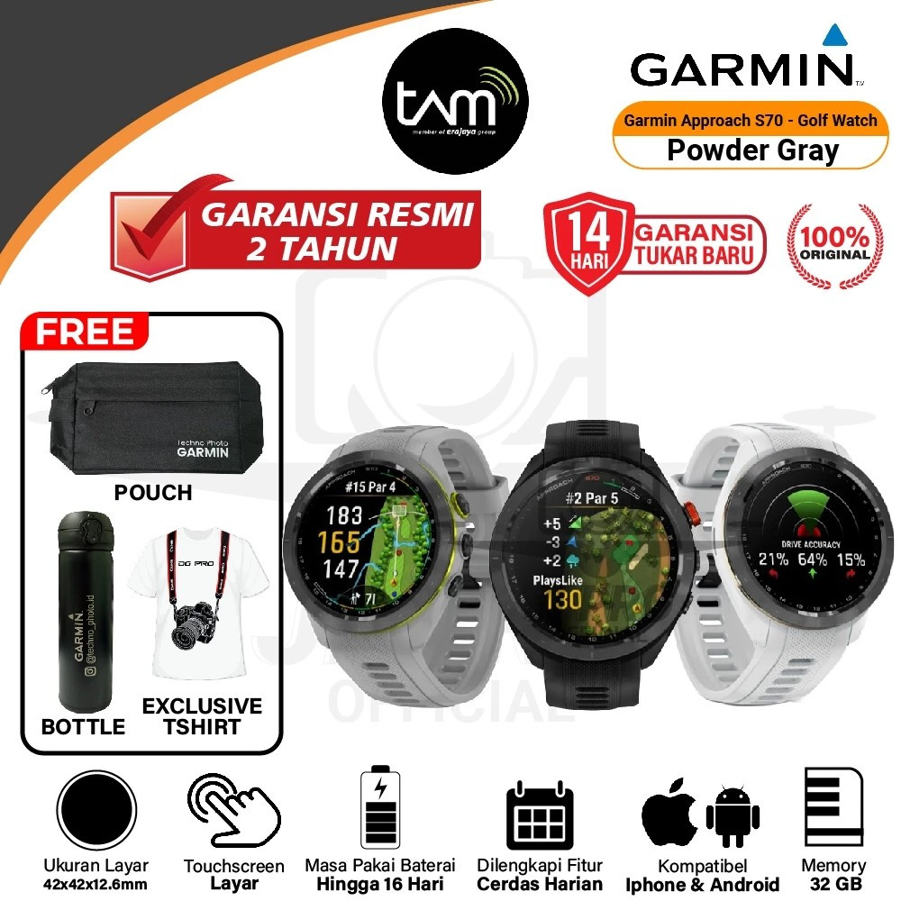 Garmin Approach S70 - Golf Watch - Garansi Resmi TAM
