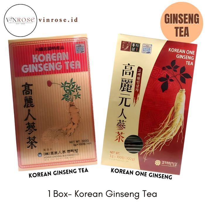 [100 Sachet] Korean Ginseng Tea/ Korea Ginseng/ Teh Ginseng Terbaruu