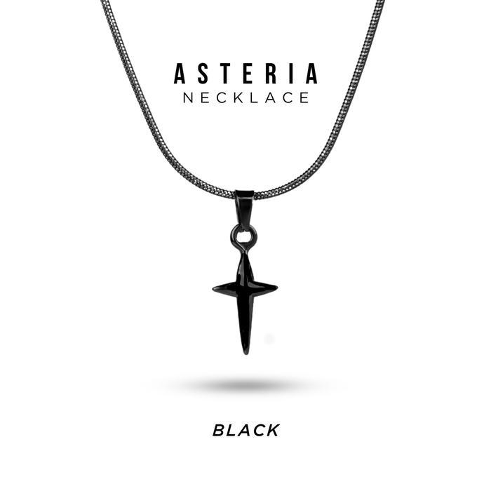 PROJECT NINETYSEVEN - ASTERIA Necklace - Kalung Pria Wanita Anti Karat Kalung Bintang Elegan - Black