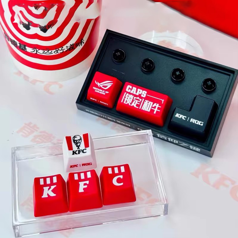 Original Kfc Theme Keycaps Customized Mechanical Keyboard Keycaps ROG Gaming Collaboration Diy Model