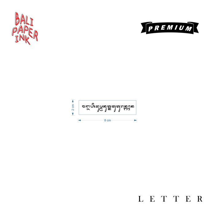 Pml095 Letter Aksara Bali Tatto Temporer Premium Bali Paper Ink
