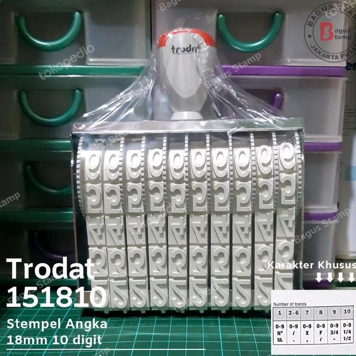Stempel Angka Manual 10 Digit 18Mm Trodat 151810 Besar Jumbo Bisa Untuk Tanggalan Media Kertas
