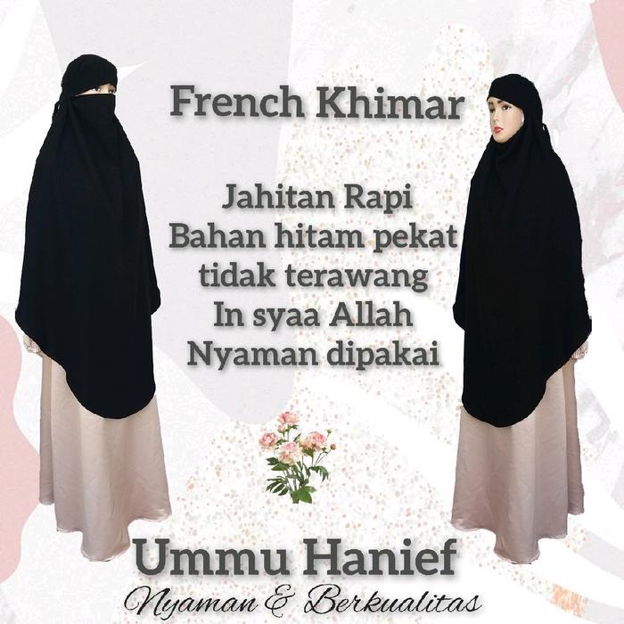 French Khimar Jetblack Leuwitex by Ummu Hanief