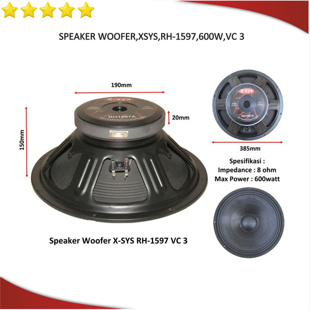 Speaker Woofer Komponen X-sys RH1597 Original