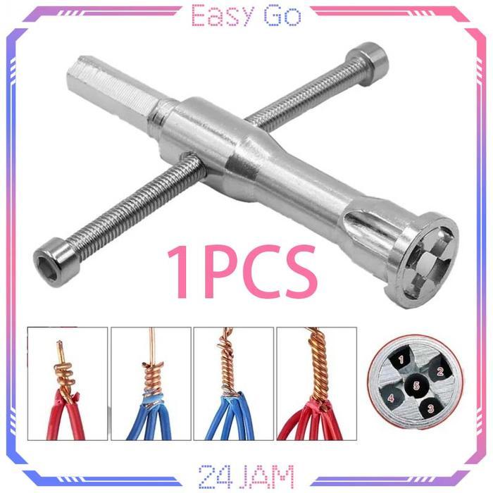 Tekiro - Alat Pemutaran Kabel Manual Alat Pemutar Kabel Listrik Wire Stripping Twister Alat Pelintir