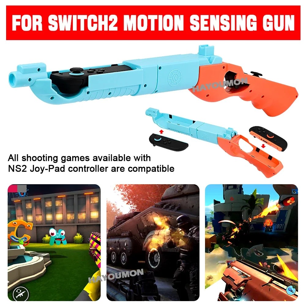 MURAH Shooting Game Gun for Switch 2 Controller Game Gun ABS Shooting Gunstock Grip Small Handle Sho