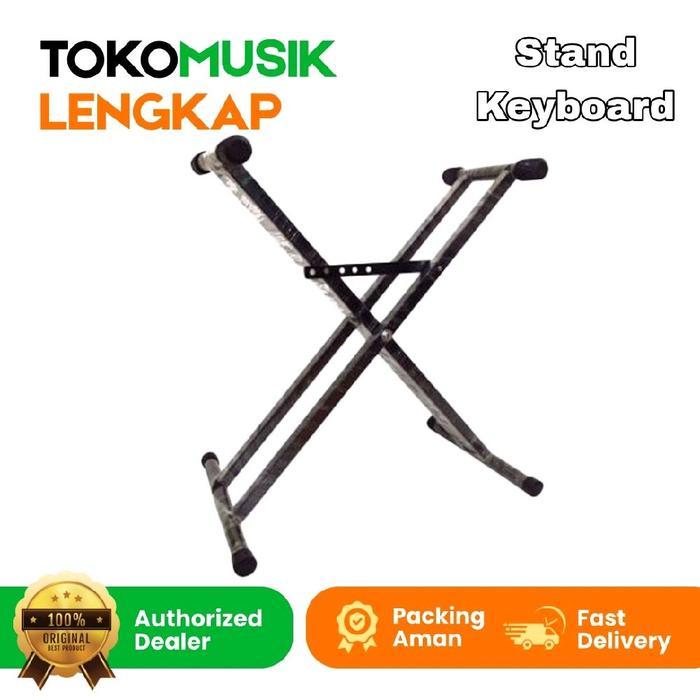 STAND DOUBLE KEYBOARD STAND KEYBOARD DOUBLE KAKI KOKOH KAKI PIANO