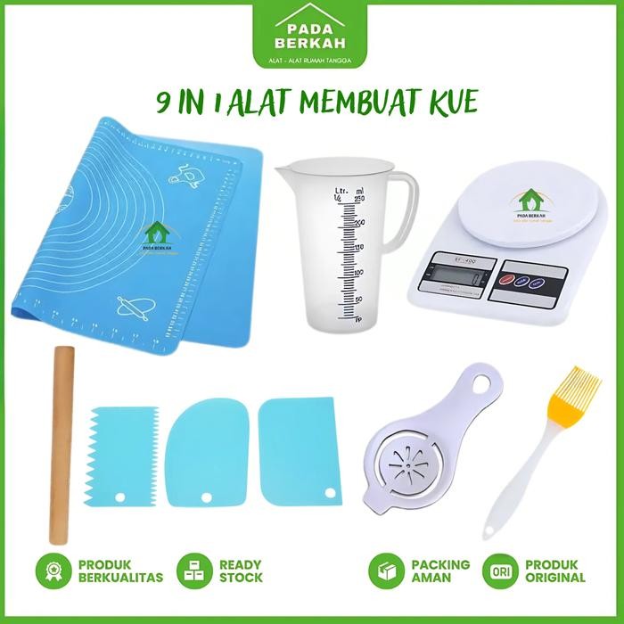 

TERLARIS 9in1 Paket Perlengkapan Membuat Kue Lebaran Alat Baking Kue Kering Praktis Mudah BISA
