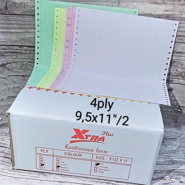 

NEW PRODUK KERTAS CONTINUOUS FORM 4PLY 250SET 9.5X11"DIBAGI 2 PAPER WARUNG ARA67