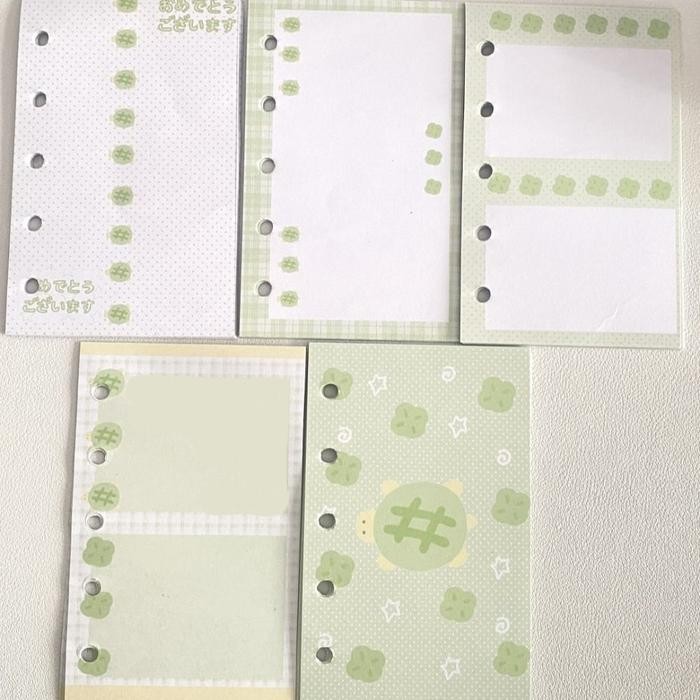 

5 Holes Binder Notebook Honey Melon Green Notebook Cover Mini Portable Rings Binder Card Collect