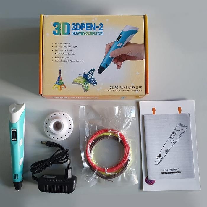 

3D Pen 5V 12V Pena 3 Dimensi Generation 2 Stereoscopic 3D Printing