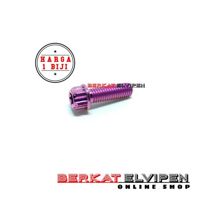BAUT TITANIUM GEAR HEAD M8X30 DRAT 12 PANJANG 30MM 3CM