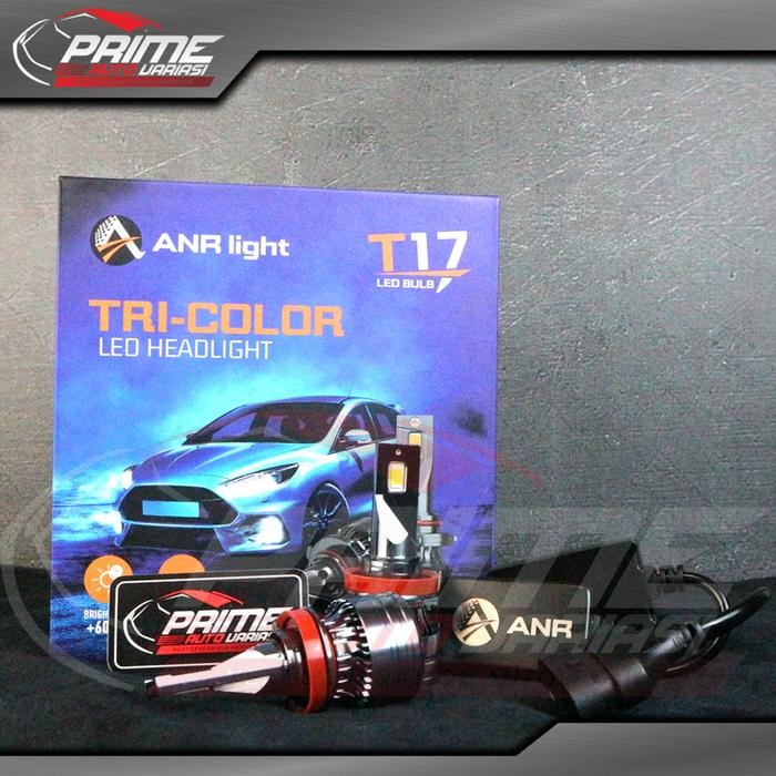 STOK TERBATAS LAMPU LED 3 WARNA HEADLAMP FOGLAMP H4 H11 HB3 HB4 H16 H8 - ANR T17 GM880