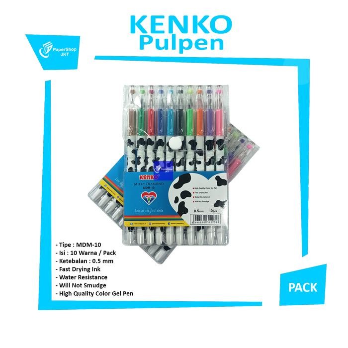 

Kenko Color Gel Pen Pena Jel Warna MDM-10 10 Warna [ SET ]