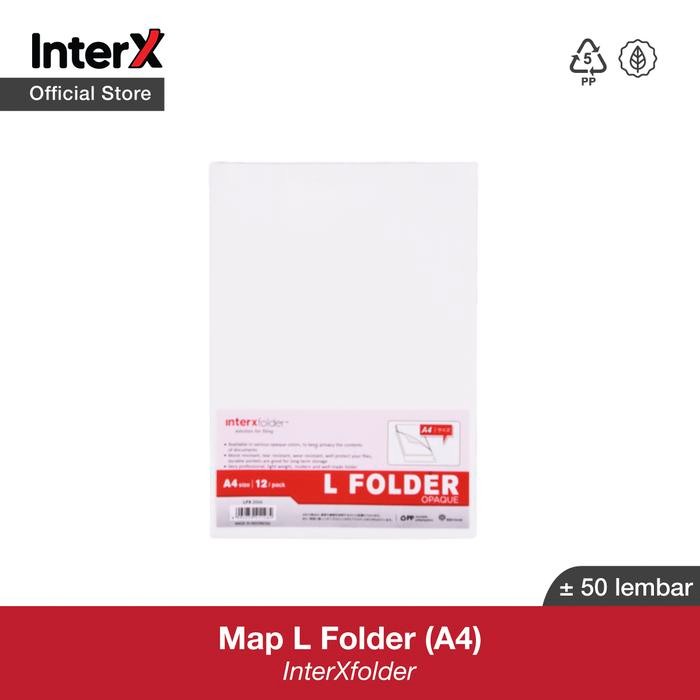 

InterX Folder Clear Sleeves/ Map L Plastik Arsip File Kantor Sekolah Transparan Bening isi 12pcs A4
