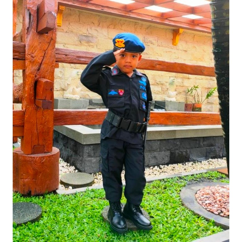 Baju Brimob - Seragam PDL Brimob anak-Baju Profesi Brimob anak