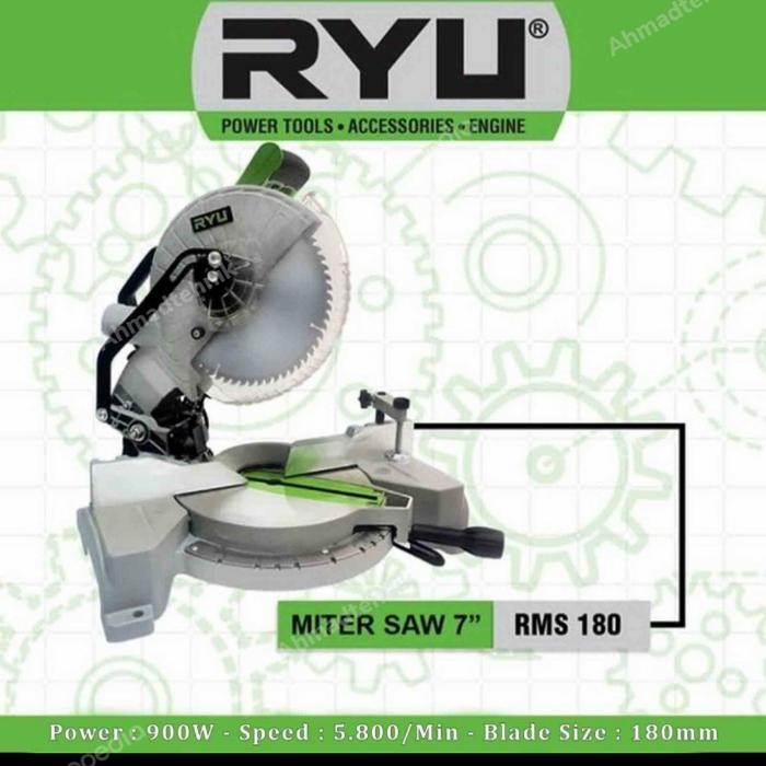 Miter Saw Ryu Rms 180 Rms180 Miter Saw 7 Inch Mesin Potong Aluminium