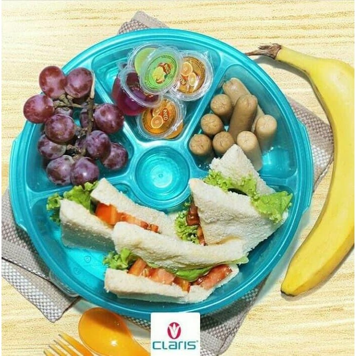 Pilihan- Claris 2701 Round Food Saver Tempat Kotak Makan Bulat Sekat Plastik