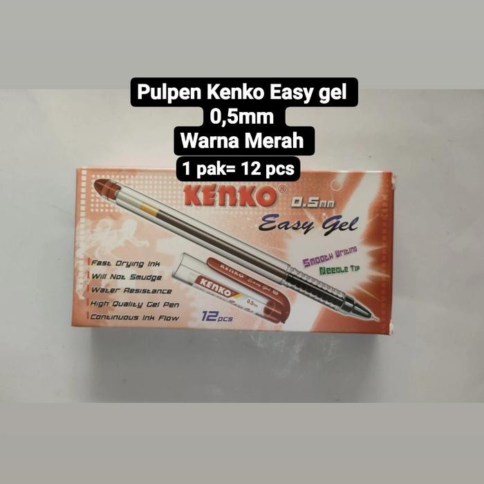 

New PULPEN KENKO easy gel 0,5 mm HITAM MERAH BIRU HARGA PERLUSIN