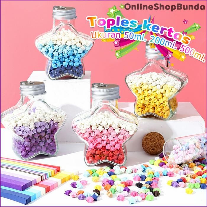 

New Botol Bintang Origami Cup DIY Hadiah Ulang Tahun Buatan Tangan 50ml 200ml 500ml Botol origami