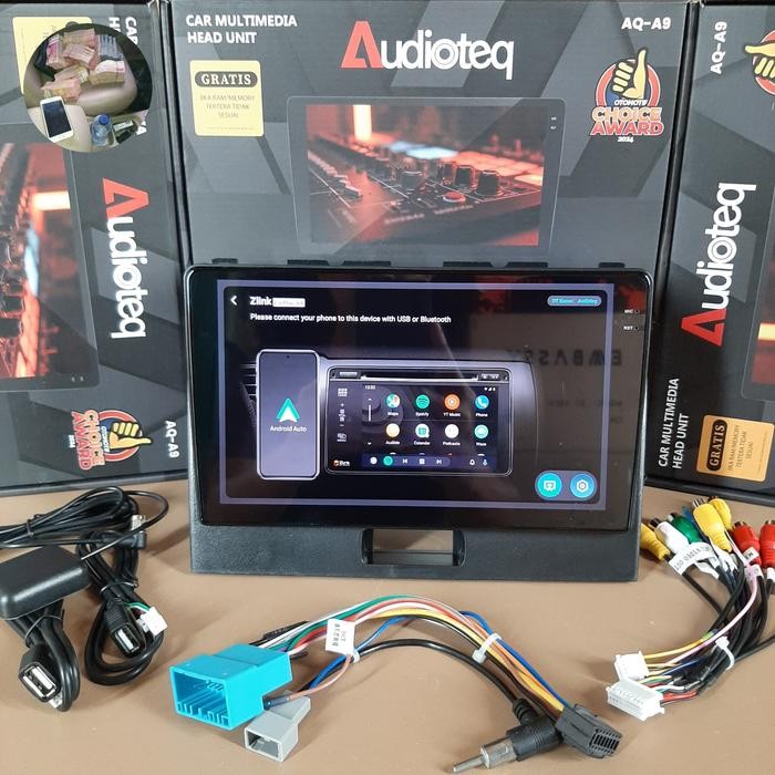 HEAD UNIT ANDROID WAGON / KARIMUN WAGON R ANDROID 9 INCH AUDIOTEQ INCELL BLACK SCREEN RAM 2/32 GB