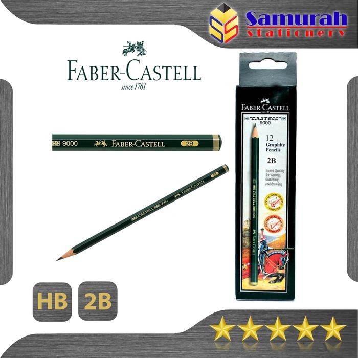 

New Pensil Kayu Ujian Faber-Castell 2B - HB Asli / Graphite Pencils Faber Castell Original 9000