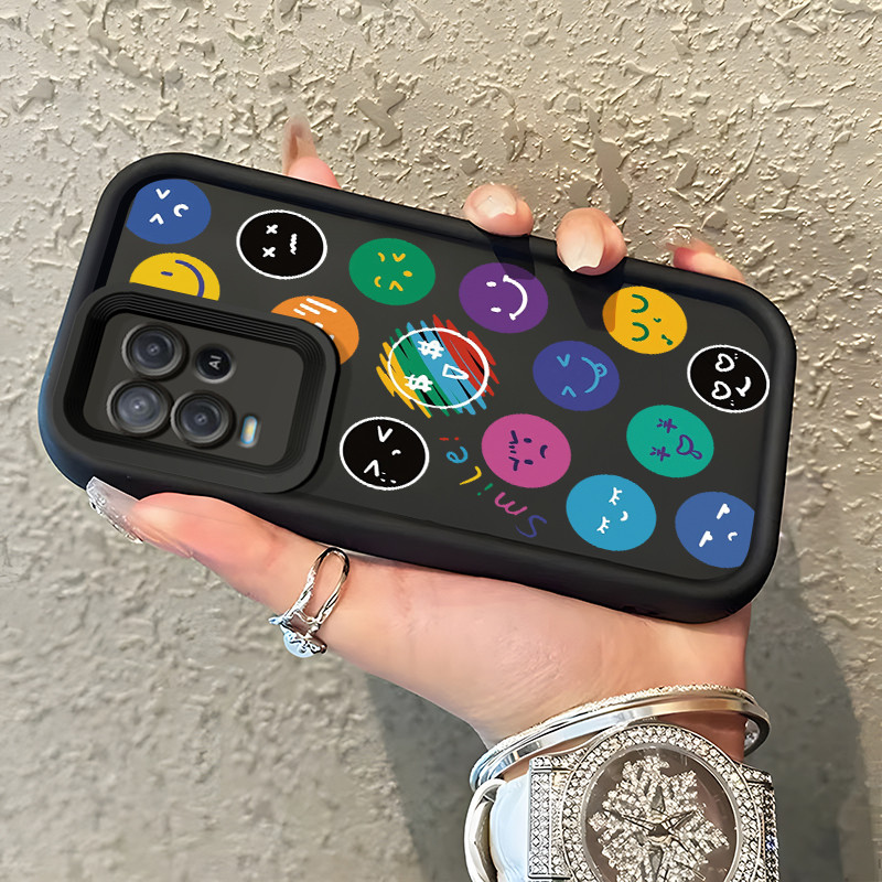 Casing Hp OPPO A54 Case Casing Emoji tas pola HP Kasing Silikon Softcase mata langit tangga