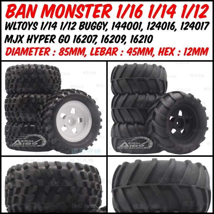 Stok Baru 1pcs ban monster wltoys buggy 1/16 1/14 1/12 MJX HBX 124016 124019 ZD