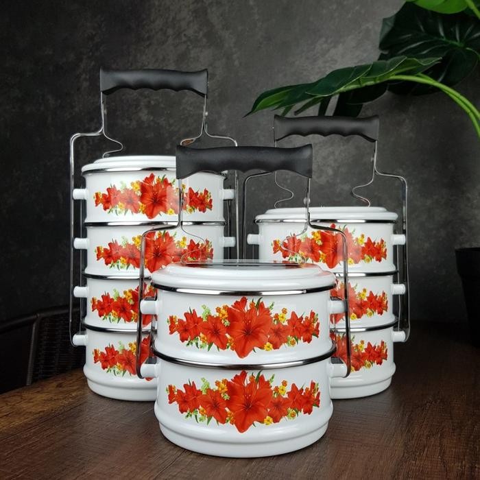 Rantang Susun Enamel / Rantang Tenong 24 Cm Maspion Original