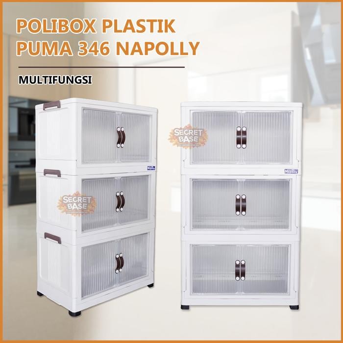 NAPOLLY POLIBOX 346 SUSUN 3 + RODA - Almari Plastik/ Bok/ Lemari Jumbo