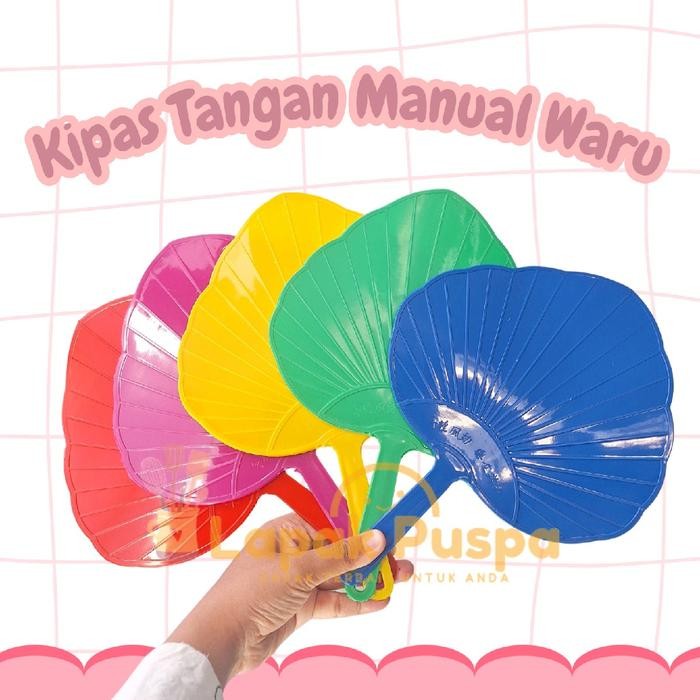 

OJ 6 pcs kipas tangan manual model waru hati warna warni