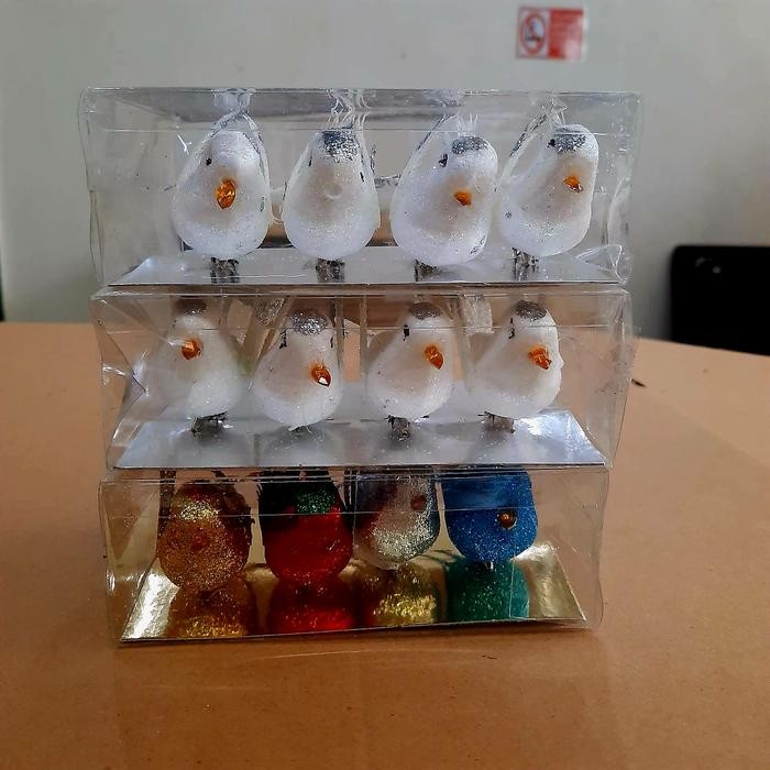 Dekorasi Burung Putih Set 3 Jepit Burung Merpati Hiasan Pohon Natal