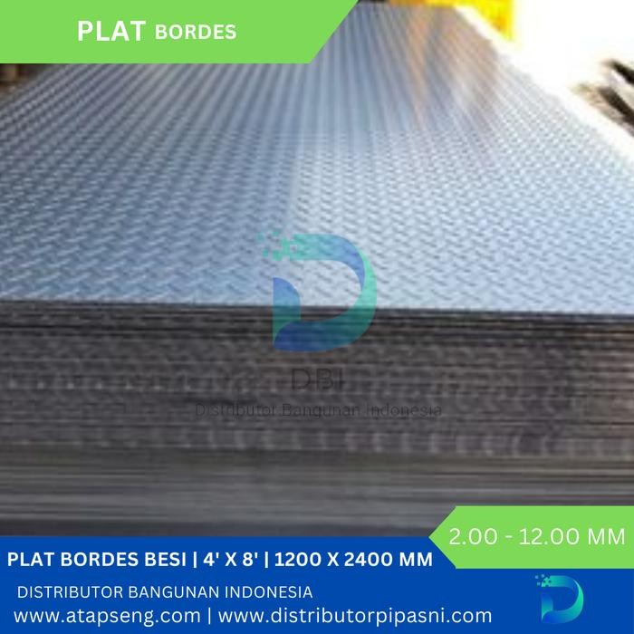 Plat Bordes Besi 2 mm 2.5 mm 3 mm 3.5 mm 4 mm 4.5 mm 5 mm 5.5 mm 6 mm 7.5 mm 8 mm 8.5 mm 9 mm 9.5 mm