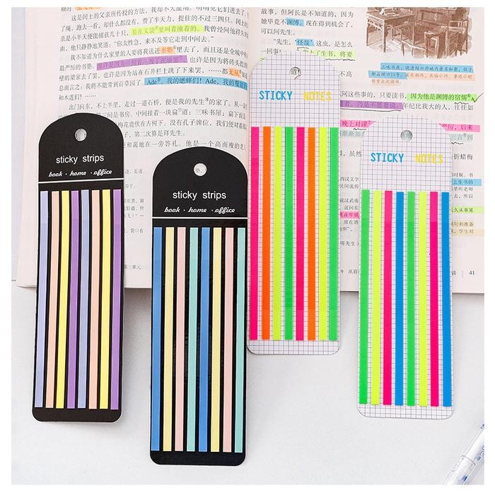 

New 160 Lembar STRIP Transparan Sticky Note / Highlighter Penanda Buku