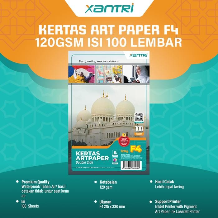 

Kertas Art Paper F4 120gsm isi 100 lembar Kertas Art Karton Cartoon Printer F4